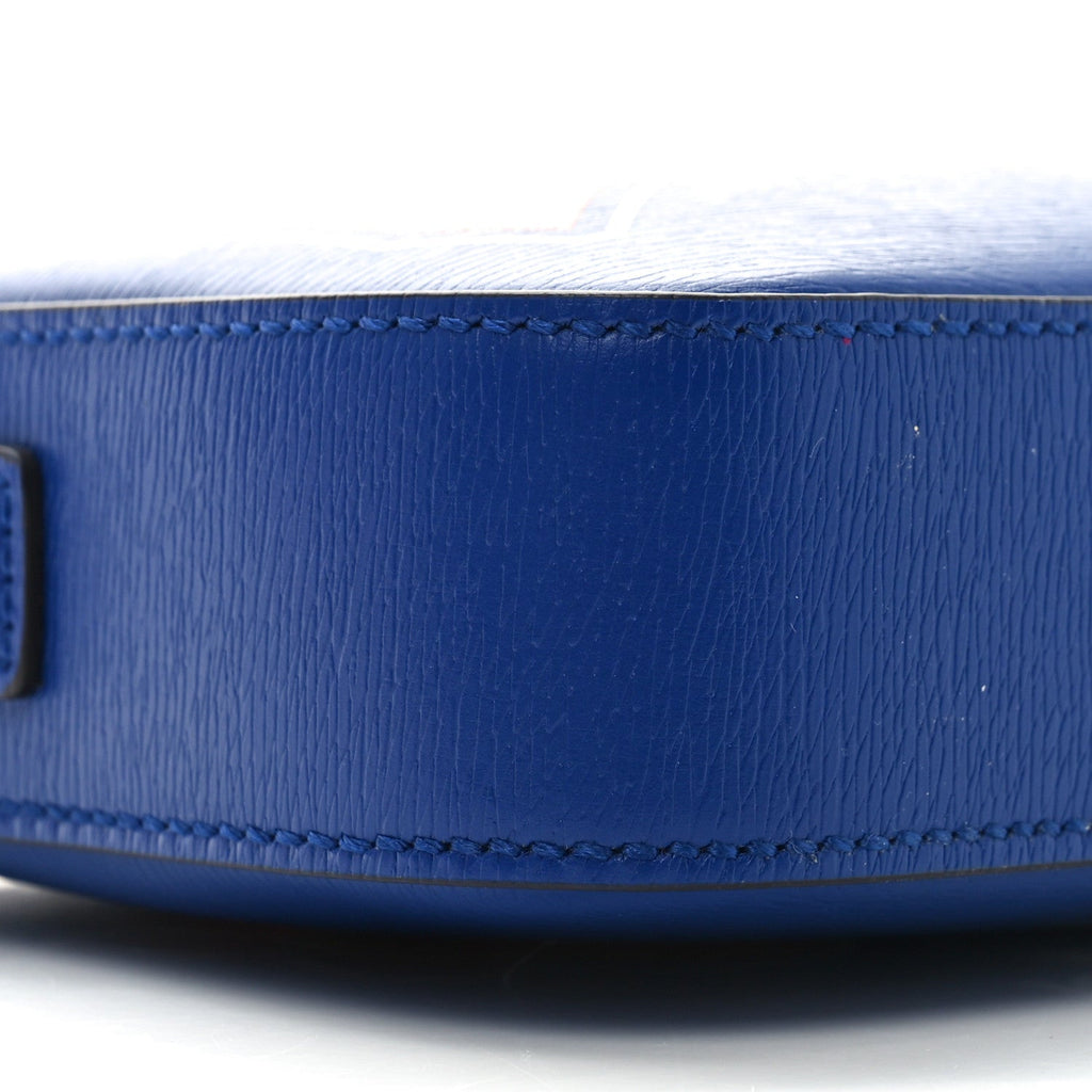 Gucci New Shanghai Calfskin Interlocking G Logo Camera Crossbody Bag Cobalt Blue Orange