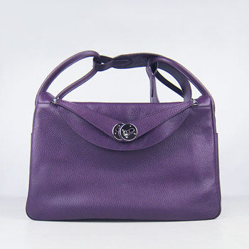 Hermes Lindy 34cm handbag 6208 purple Silver