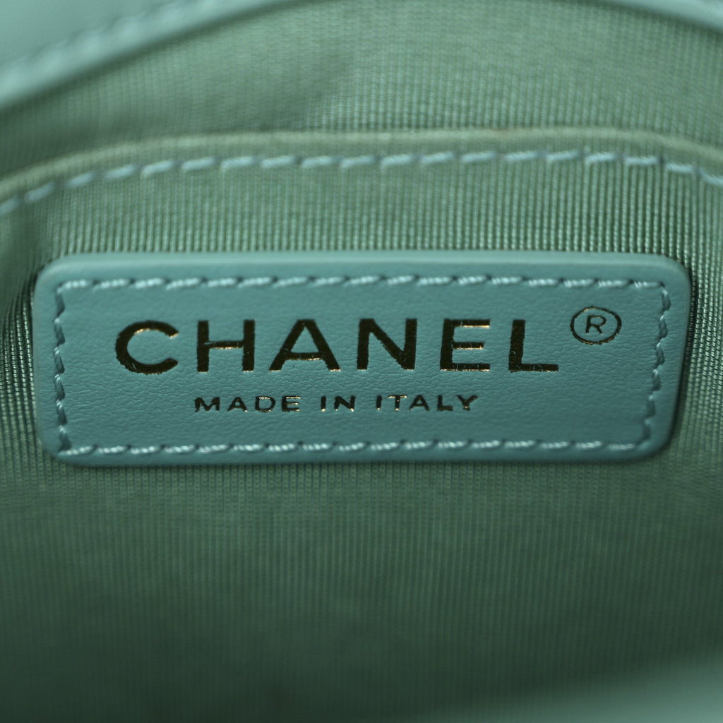 Chanel Calfskin Stitched Small Covered CC Flap Bag Green