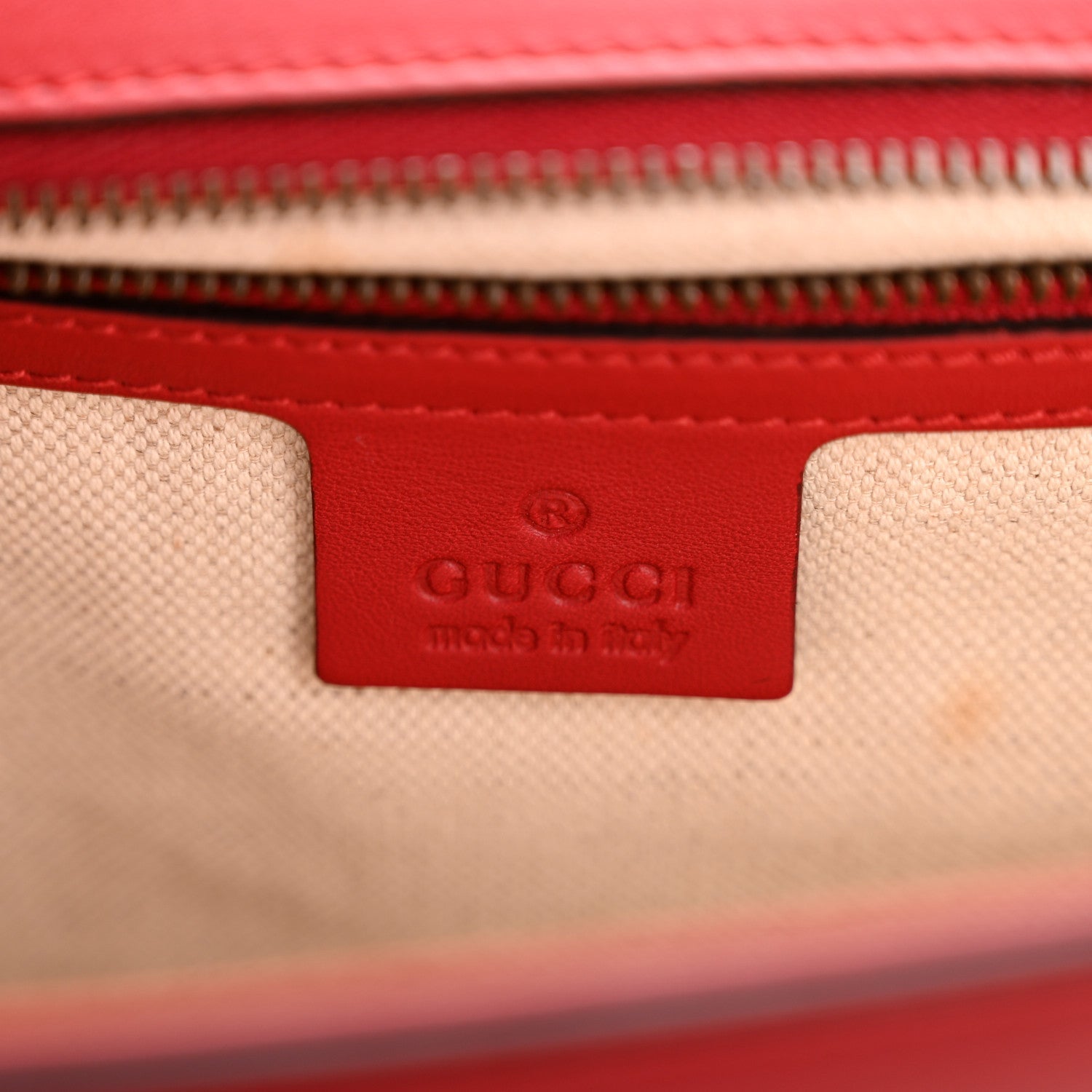 Gucci Calfskin Web Medium Peony Chain Shoulder Bag Red