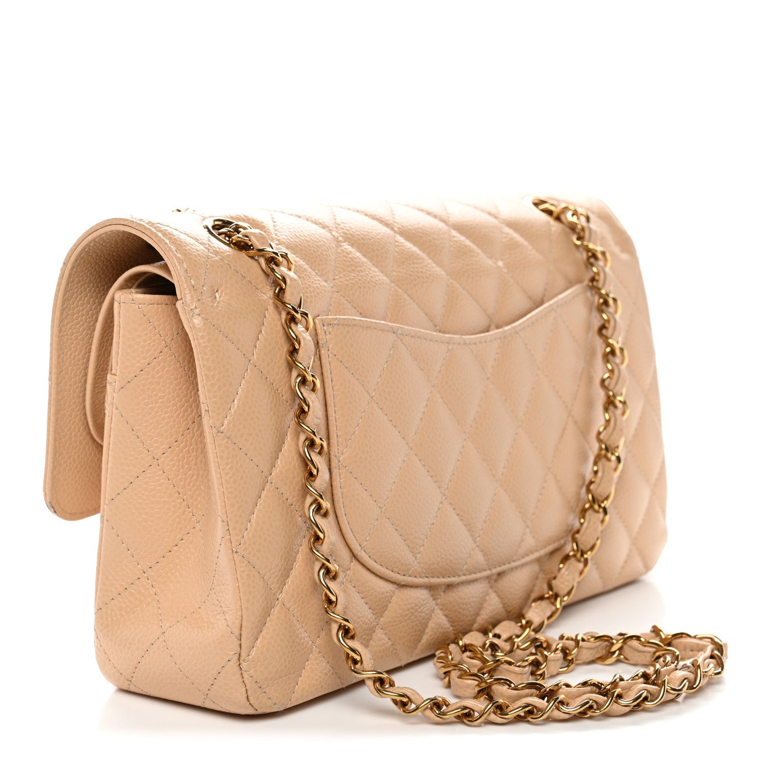 Chanel Caviar Quilted Medium Double Flap Beige