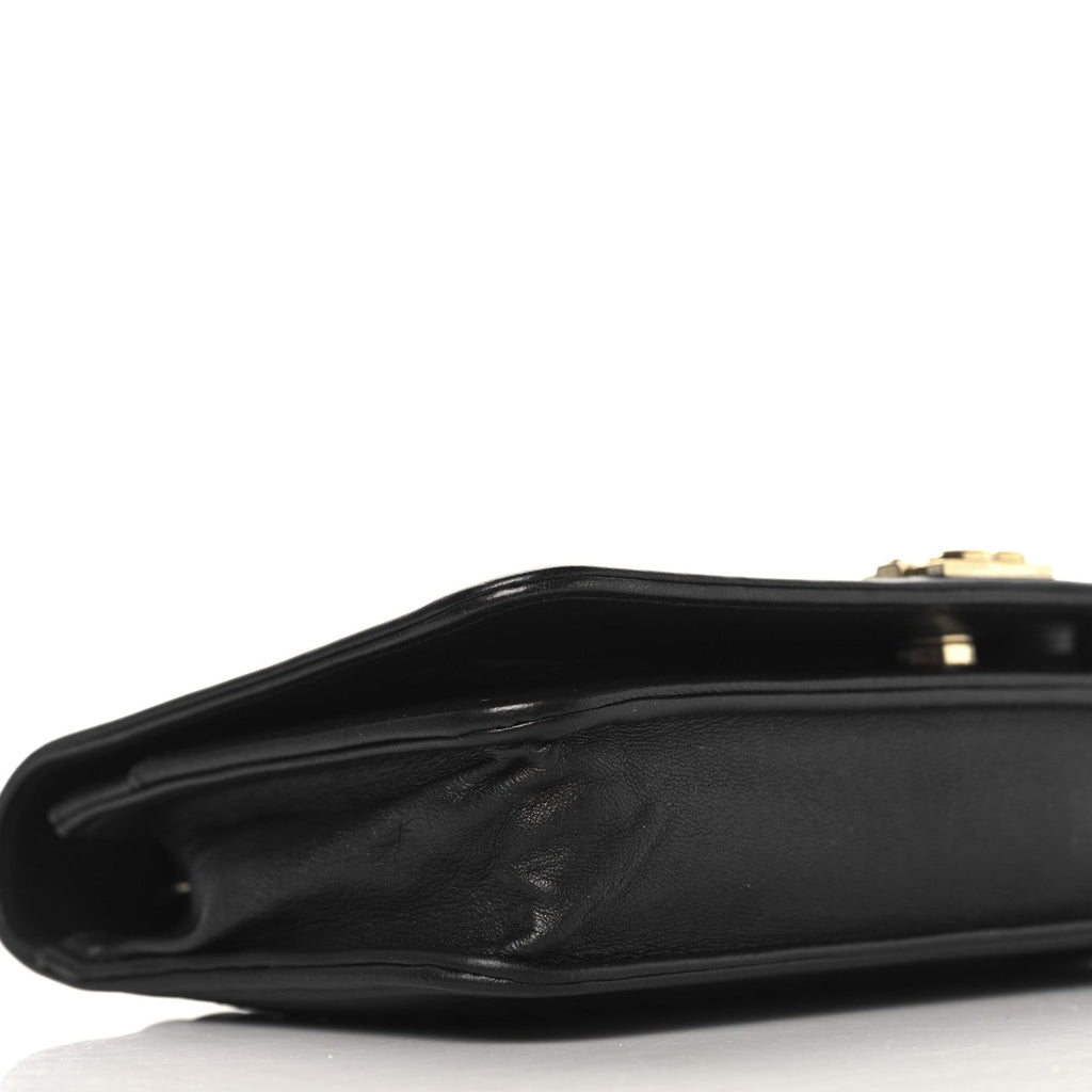 Chanel Lambskin Chevron Boy Wallet On Chain WOC Black