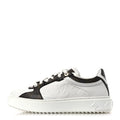 Louis Vuitton Lambskin Embossed Monogram Time Out Sneakers 39 White Brown
