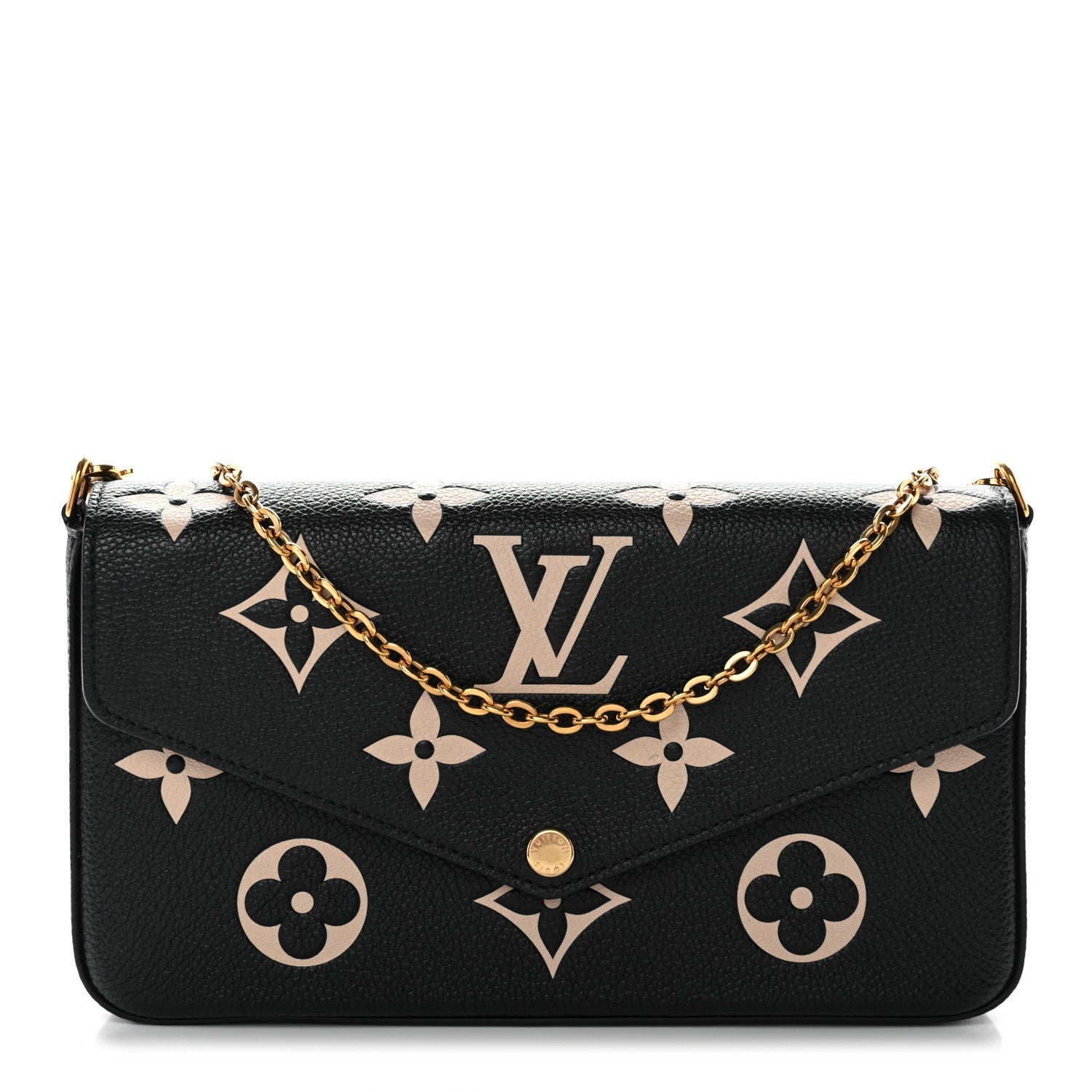 Louis Vuitton Empreinte Monogram Giant Felicie Pochette Black Beige