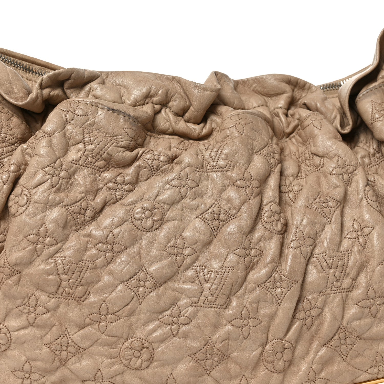 Louis Vuitton Lambskin Olympe Nimbus GM Ecru