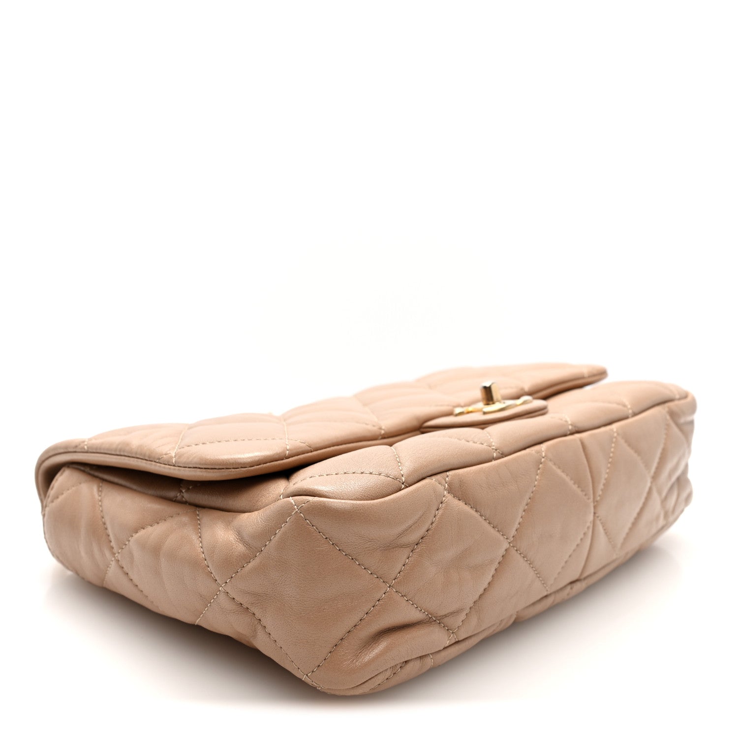 Chanel Lambskin Quilted Large CC Funky Town Flap Beige