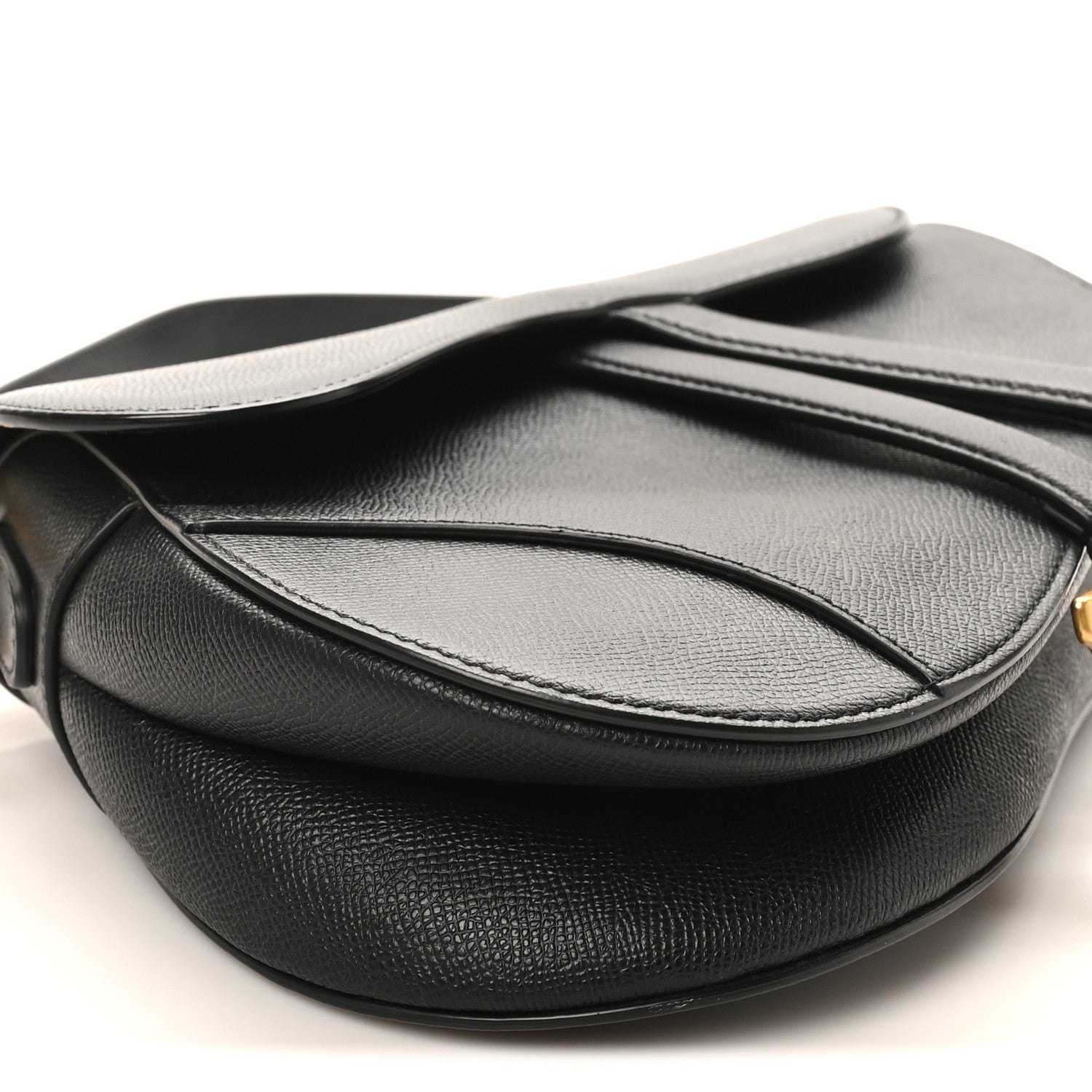 Christian Dior Grained Calfskin Saddle Bag Black