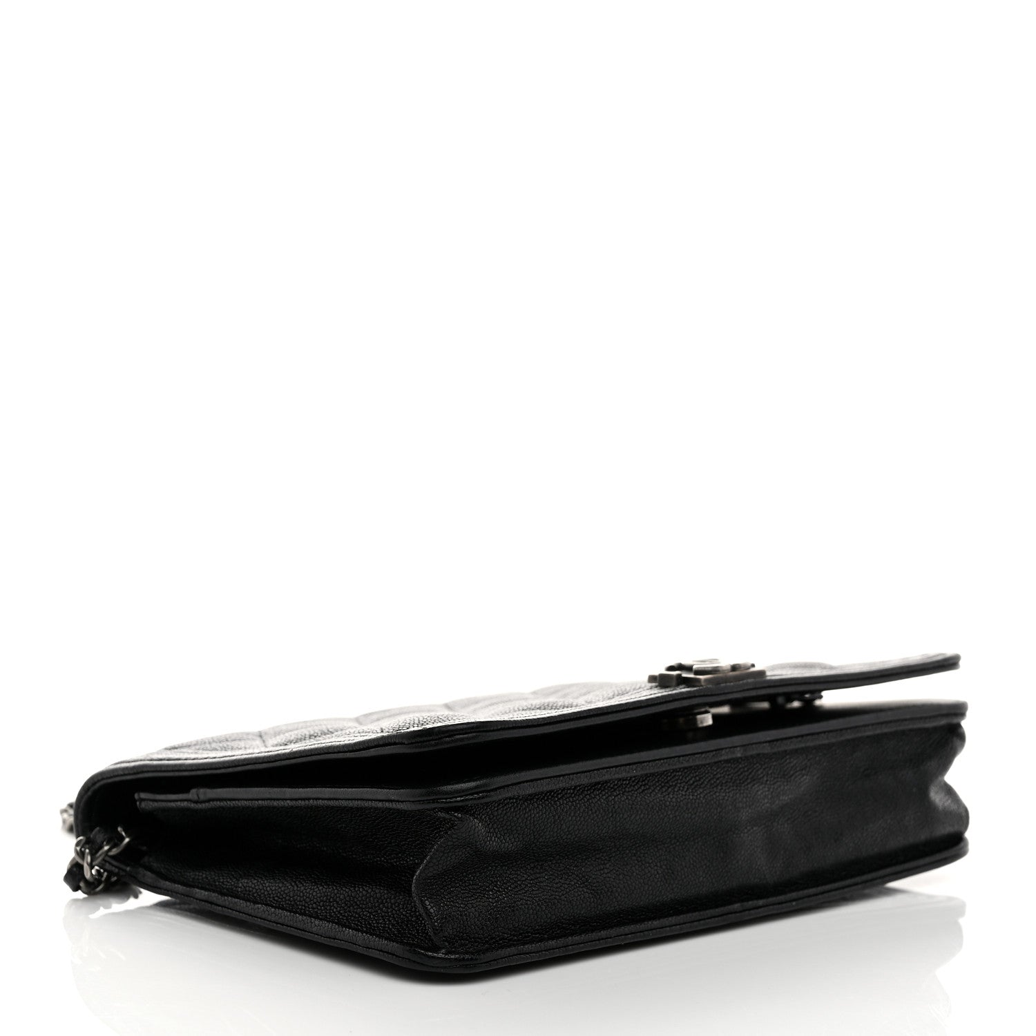 Chanel Caviar Quilted Boy Wallet On Chain WOC Black