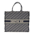 Christian Dior Oblique Large Book Tote Blue Multicolor