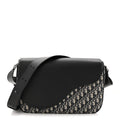 Christian Dior Grained Calfskin Oblique Saddle Messenger Black