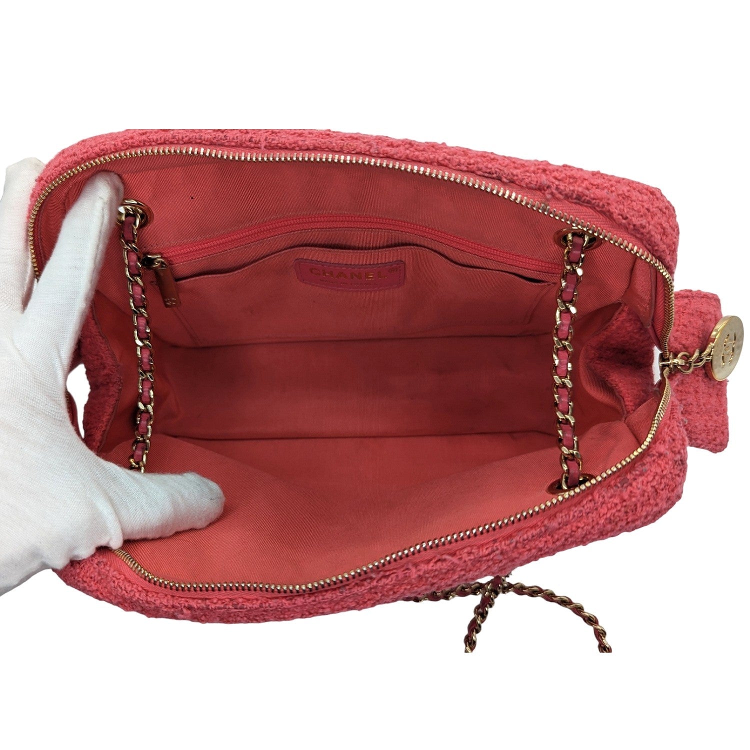 Chanel bag Pink Quilted Tweed CC Camera Case