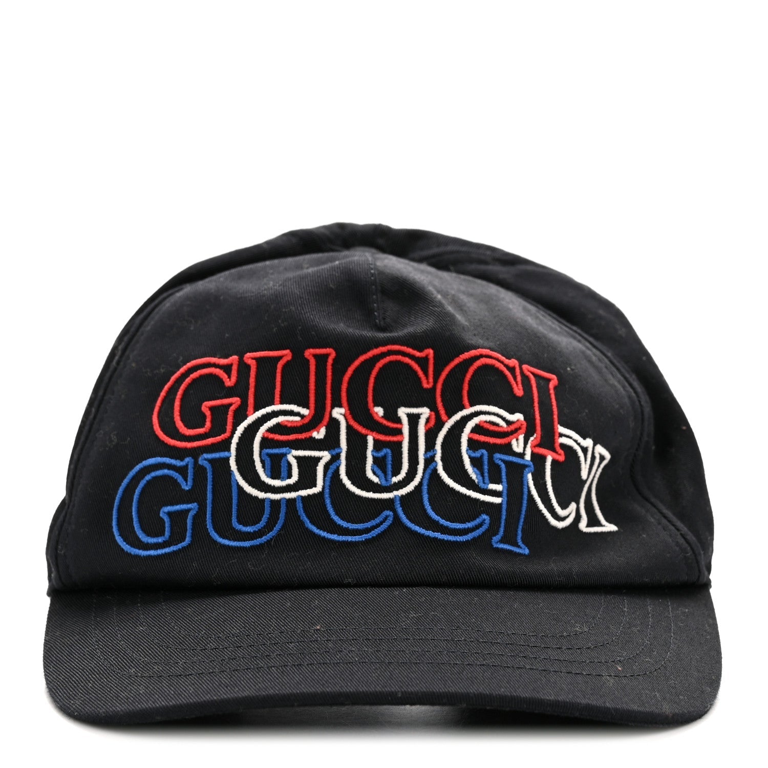 Gucci Cotton Embroidered Baseball Hat S Blue Red White