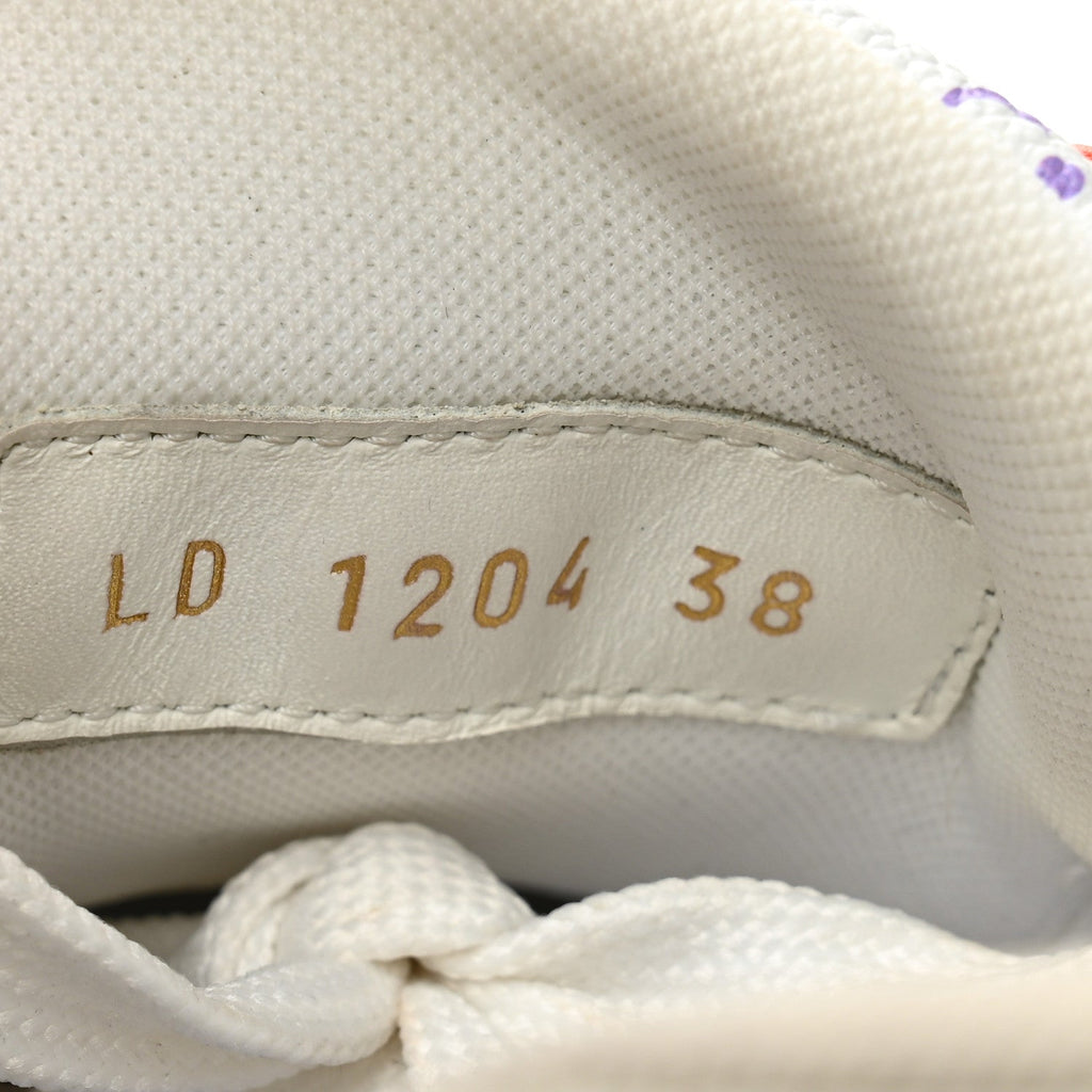 Louis Vuitton LV X TM Calfskin Monogram Multicolor Womens LV Trainer Sneakers 38 White
