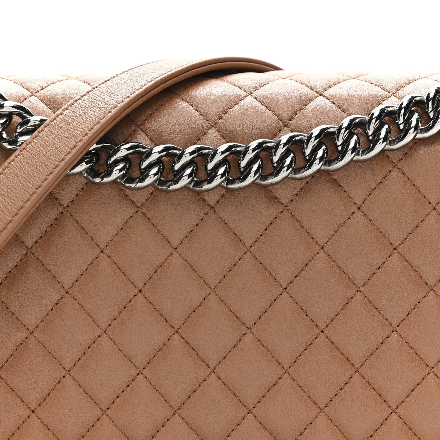Chanel Calfskin Quilted New Medium Boy Flap Dark Beige