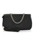 Gucci Pebbled Calfskin Medium Soho Flap Crossbody Black