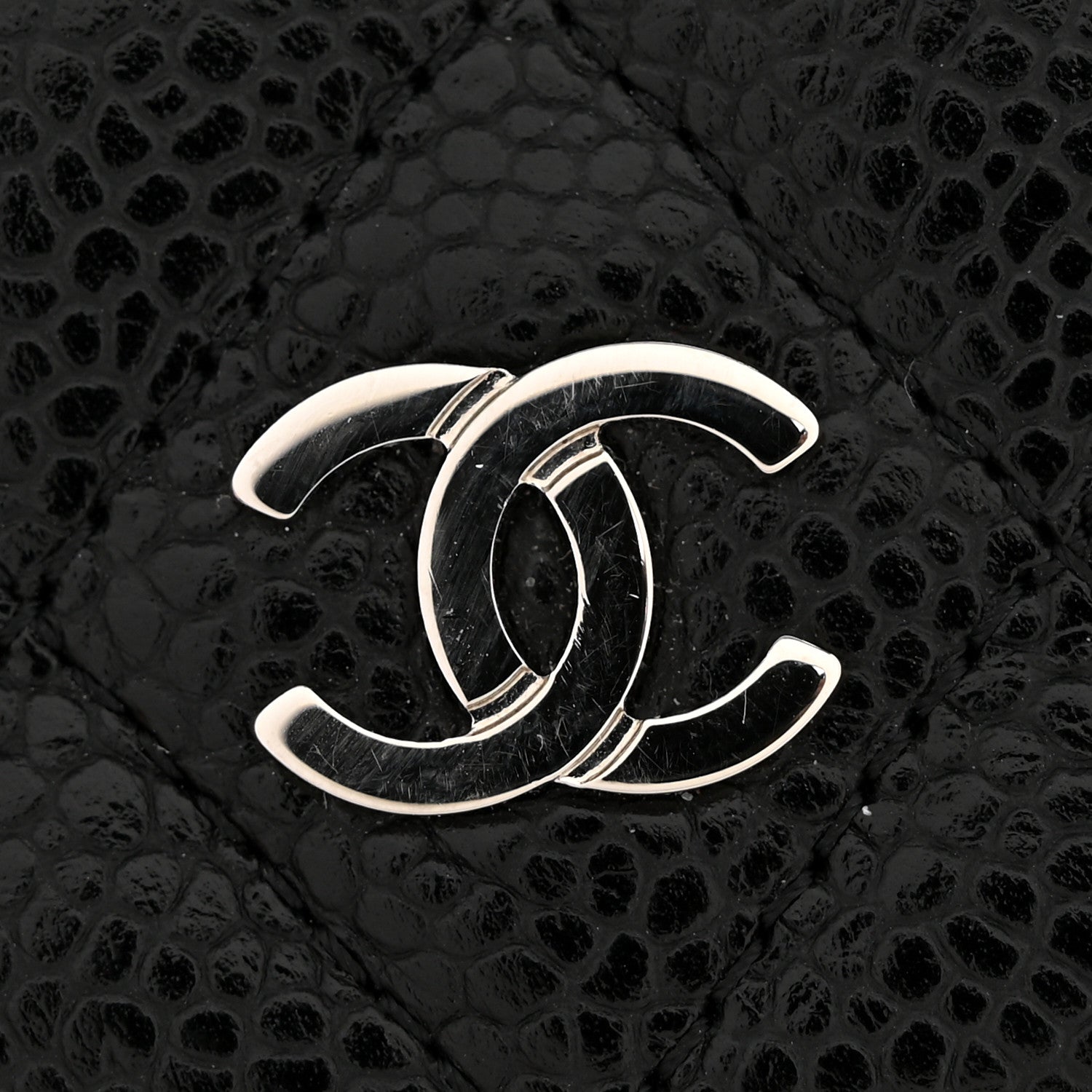 Caviar Quilted Flap Card Holder Black