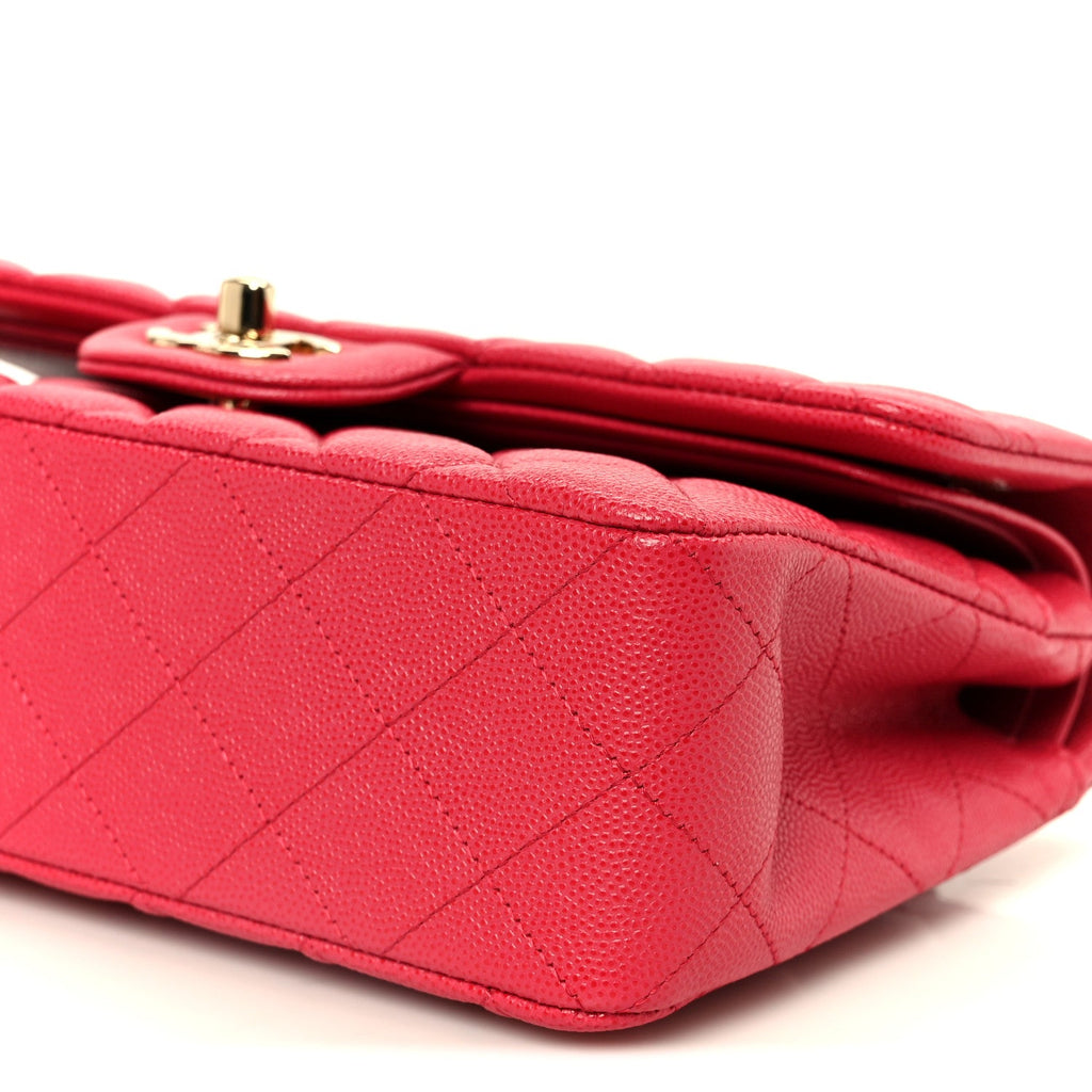 Chanel Caviar Quilted Small Double Flap Dark Pink