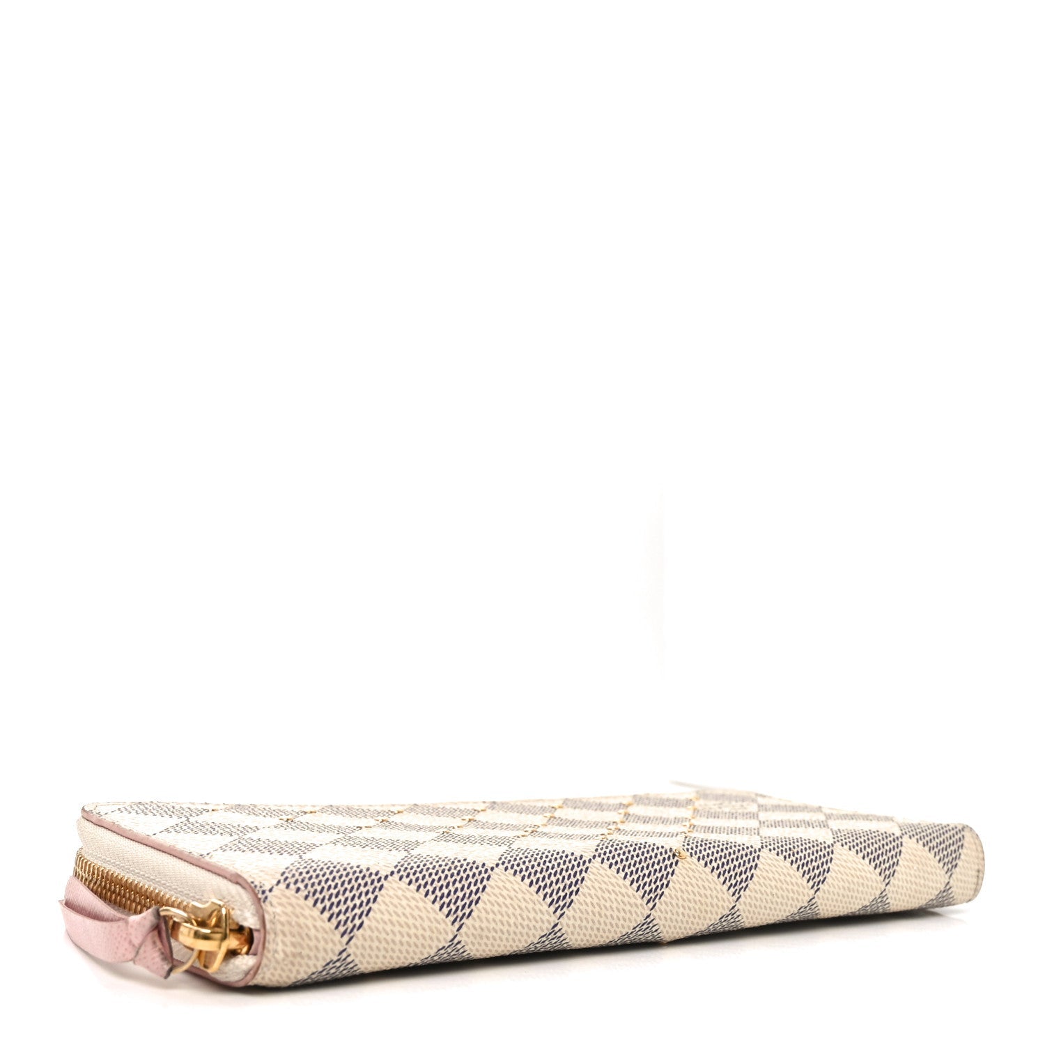 Louis Vuitton Damier Azur Studded Clemence Wallet Rose Ballerine