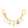 Louis Vuitton Brass Enamel Fleur De Monogram Bag Charm Chain Gold