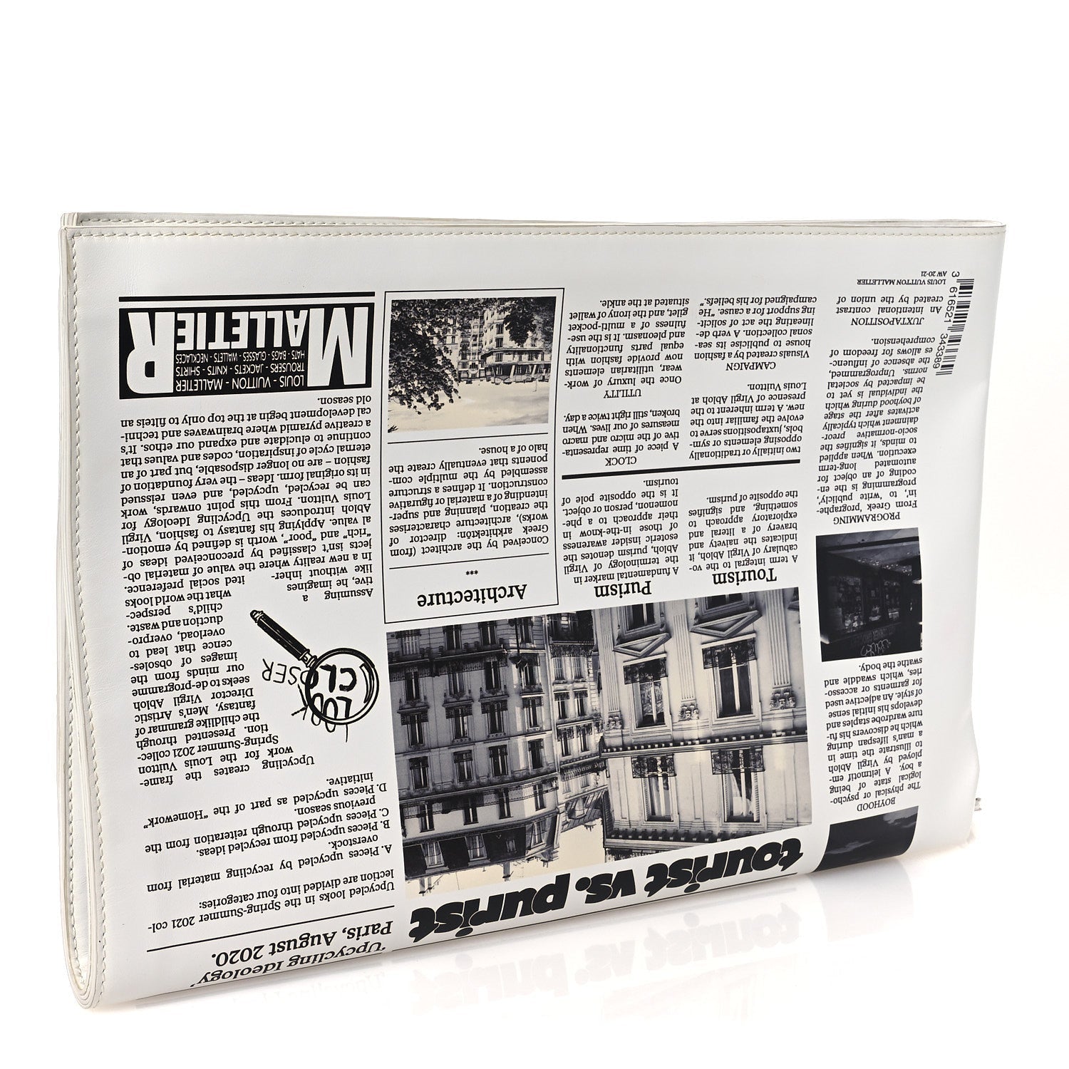 Louis Vuitton Calfskin Newspaper Print Pouch