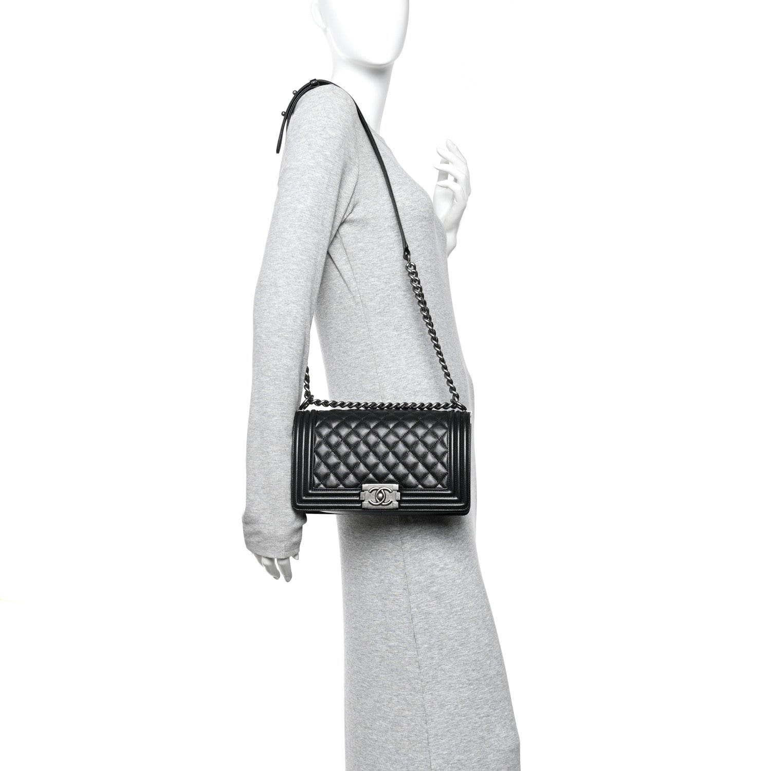 Chanel Caviar Quilted Medium Boy Flap Black
