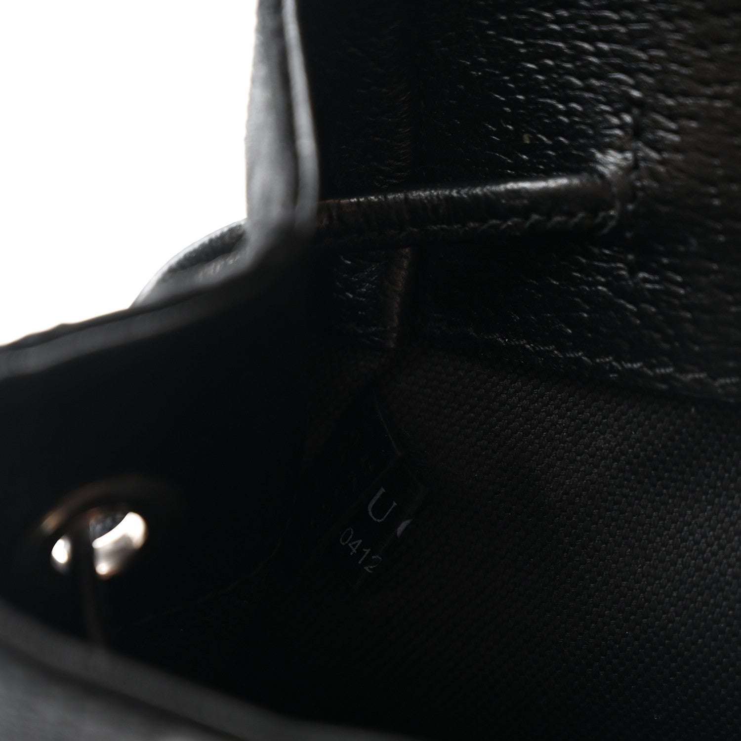 Gucci Monogram Jumbo GG Textured Dollar Calfskin Web Double Buckle Backpack Black