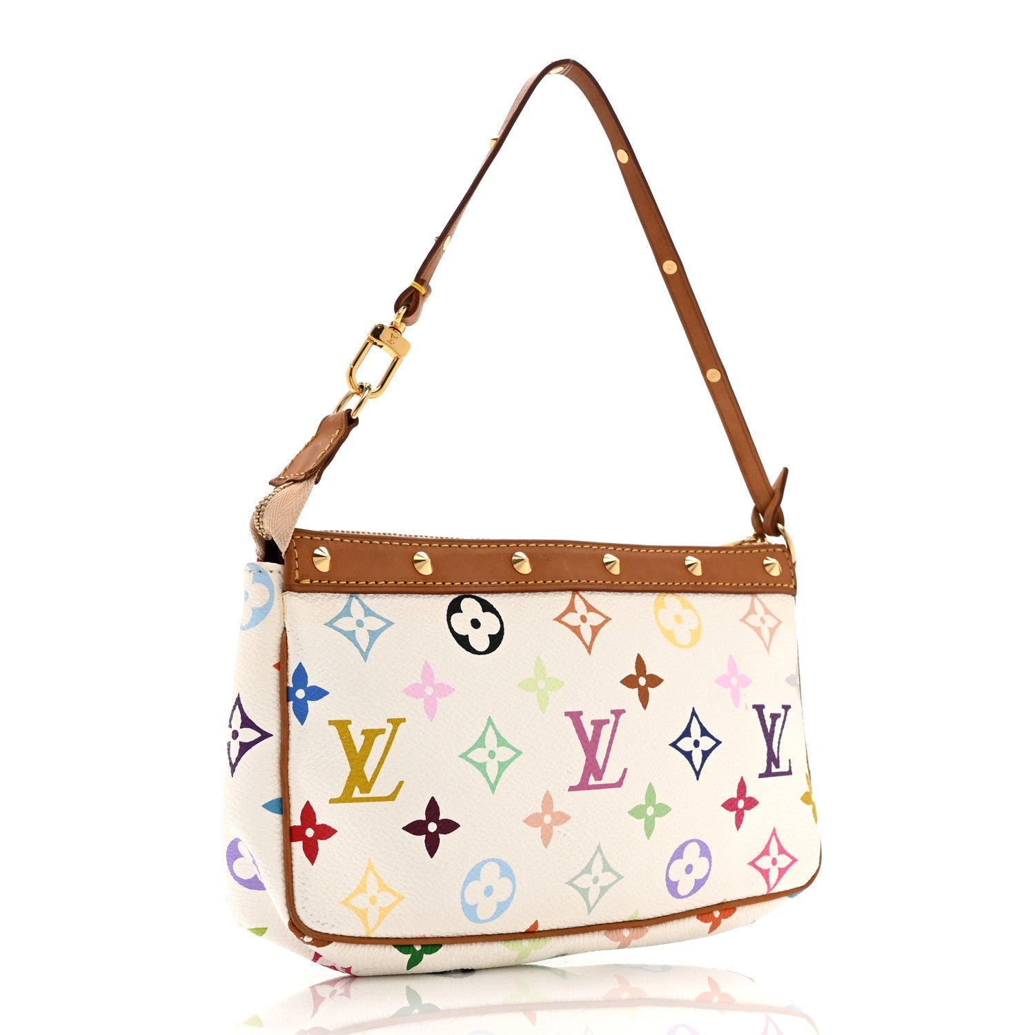 Louis Vuitton Monogram Multicolor Pochette Accessories White
