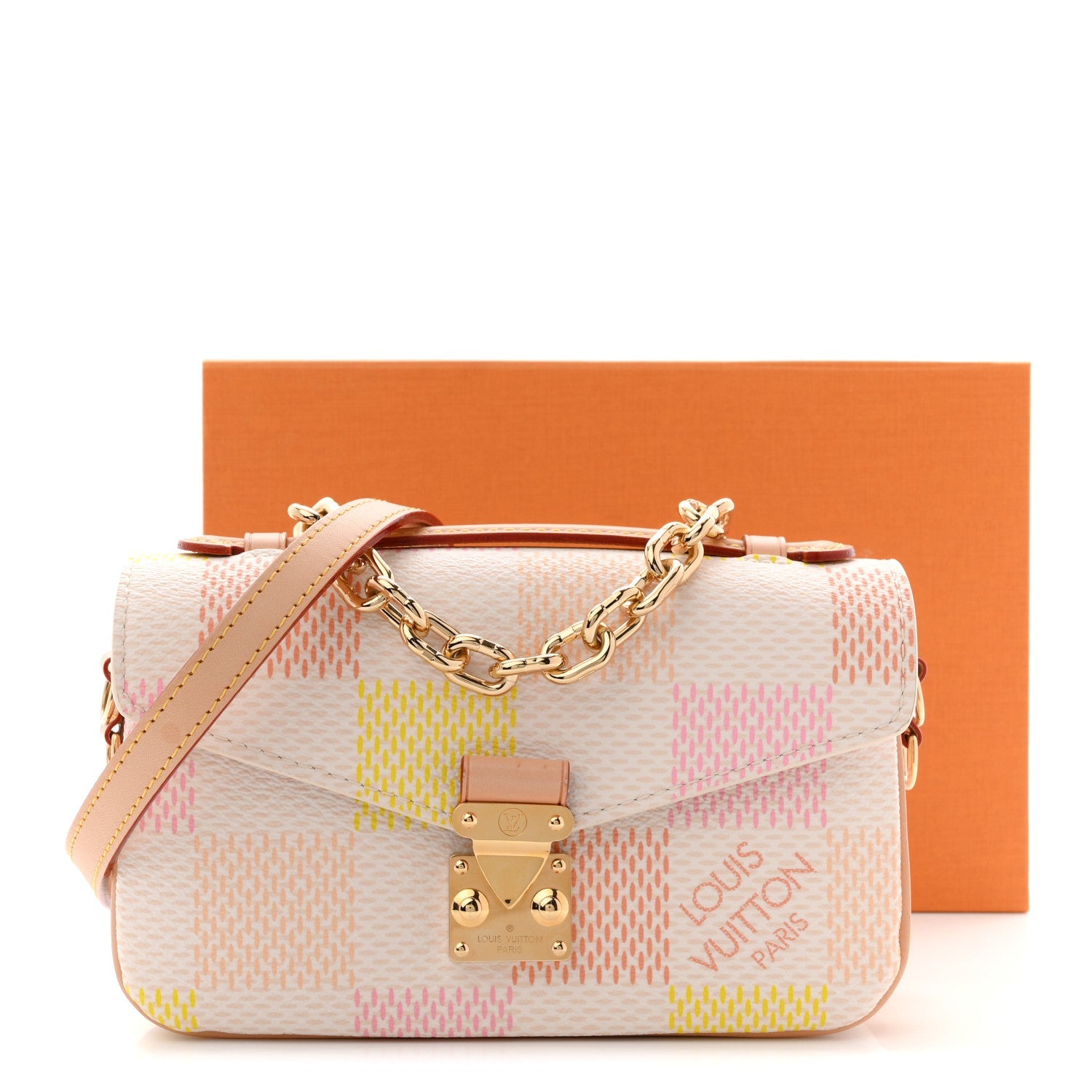 Louis Vuitton Damier Giant Pochette Metis East West Peach