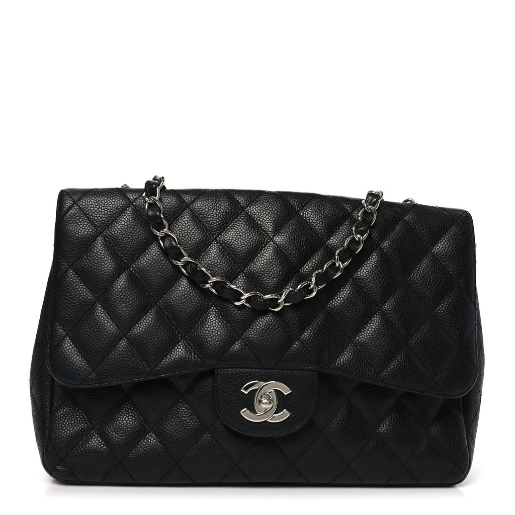 Chanel Caviar Quilted Jumbo Single Flap Black