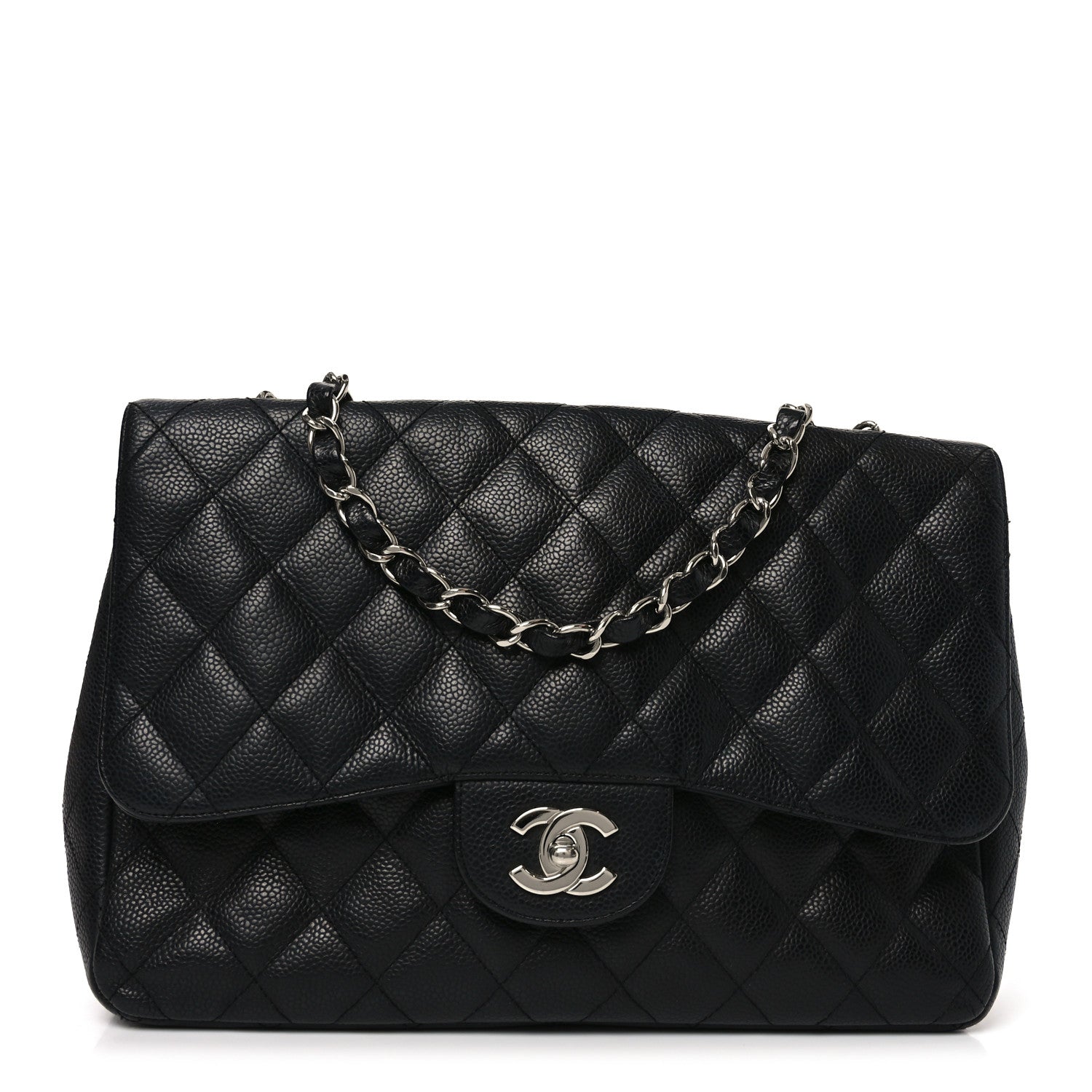 Chanel Caviar Quilted Jumbo Single Flap Black