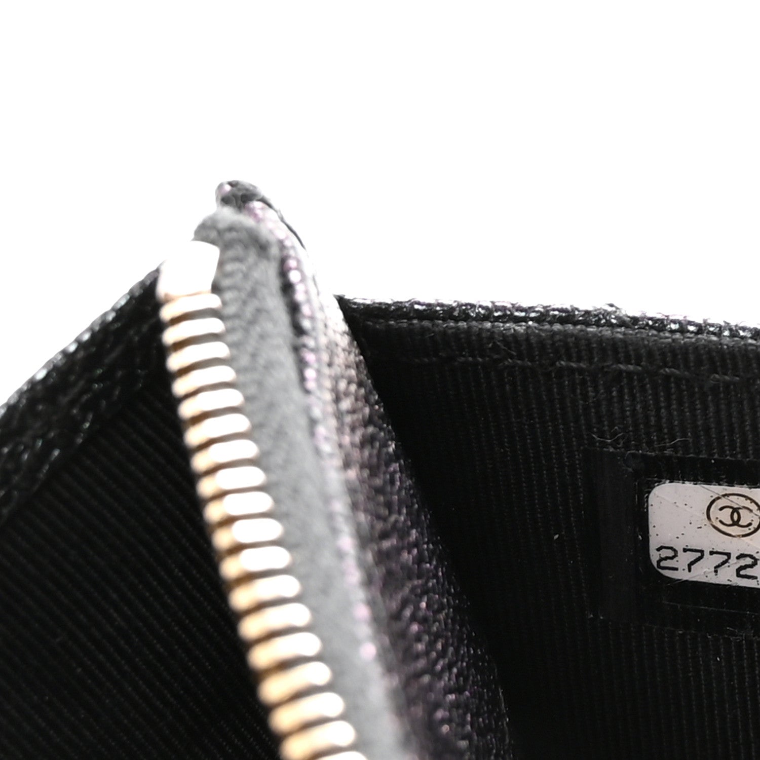 Chanel Iridescent Caviar Quilted Classic Pouch With Handle Black