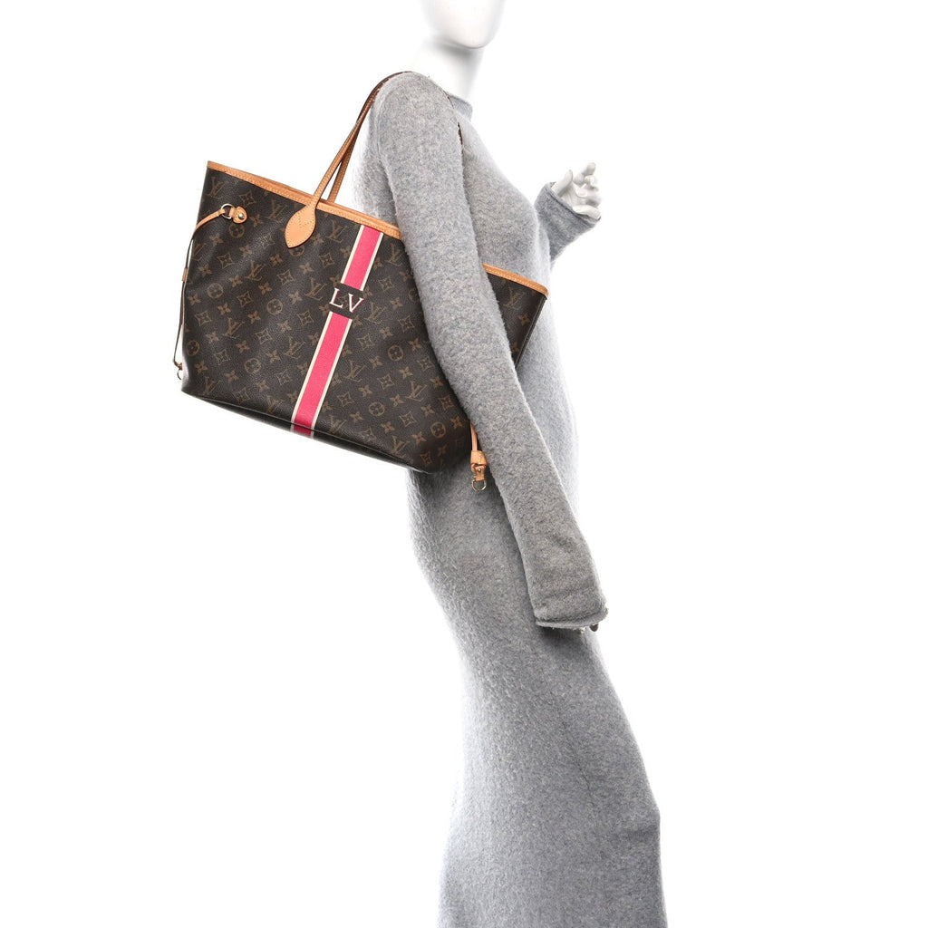 Louis Vuitton Monogram My LV Heritage Neverfull MM Fuchsia White
