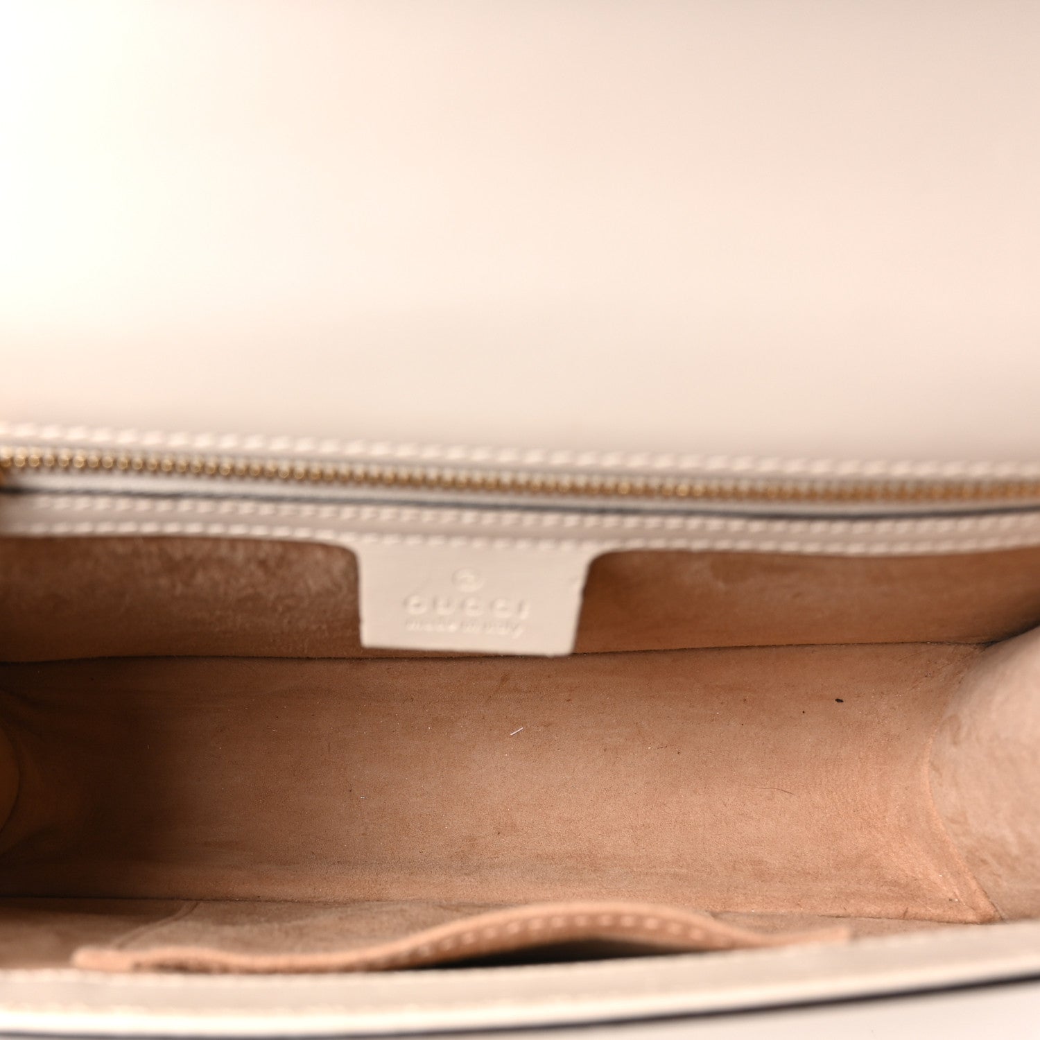 Gucci Calfskin Small Sylvie Shoulder Bag Off White