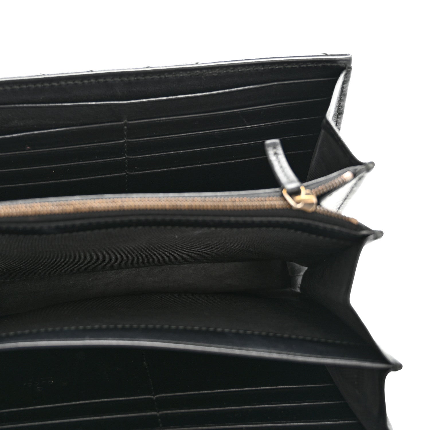 Gucci Calfskin Matelasse GG Marmont Chain Wallet Black