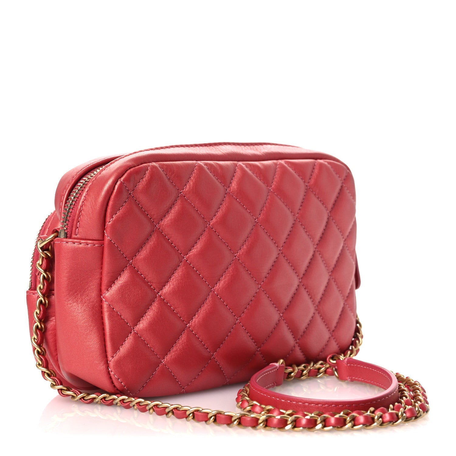 Chanel Calfskin Quilted Day Trips Camera Case Pink