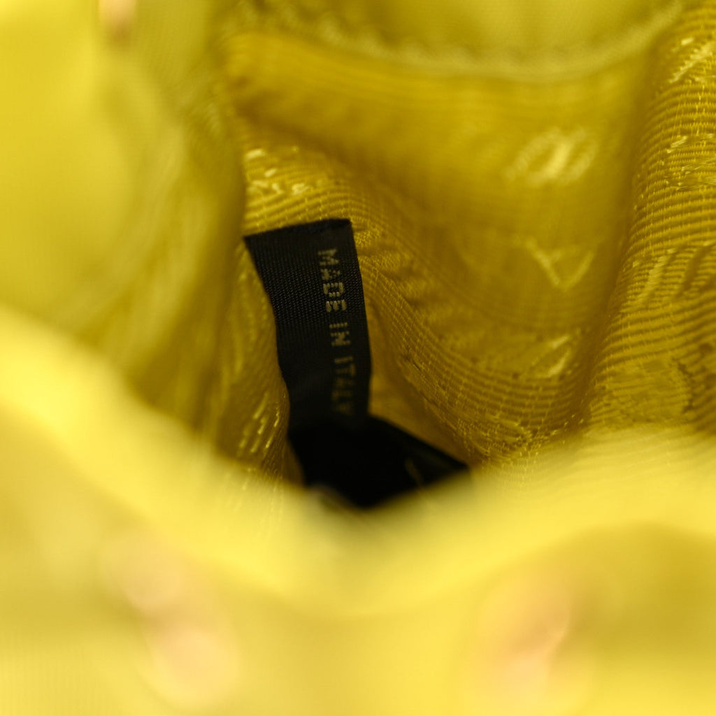 Prada Re-Nylon Saffiano Mini Icon Keychain Charm Edera