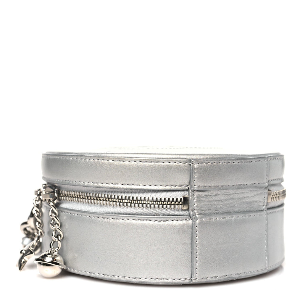 Chanel Metallic Glazed Calfskin Round As Earth Evening Bag Silver