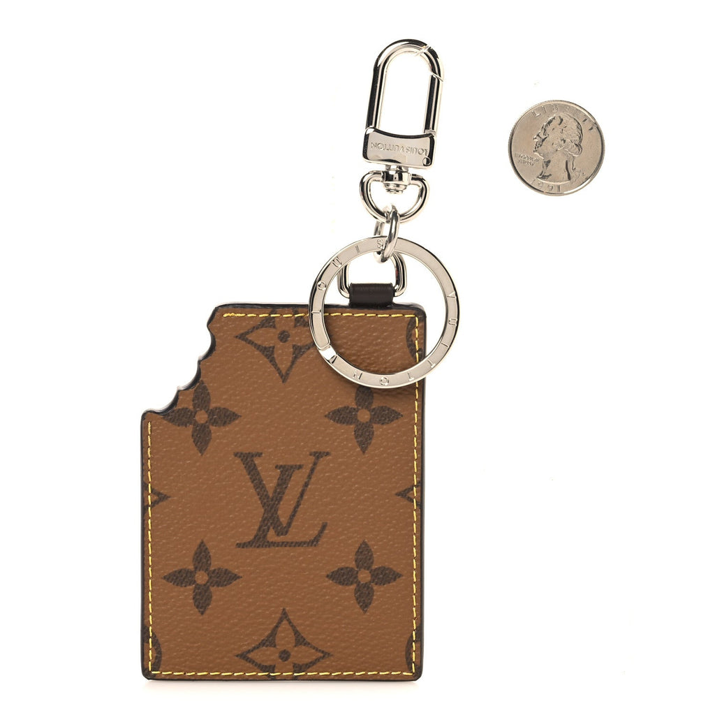 Louis Vuitton Reverse Monogram LV Chocolate Bar Bag Charm Key Holder Black