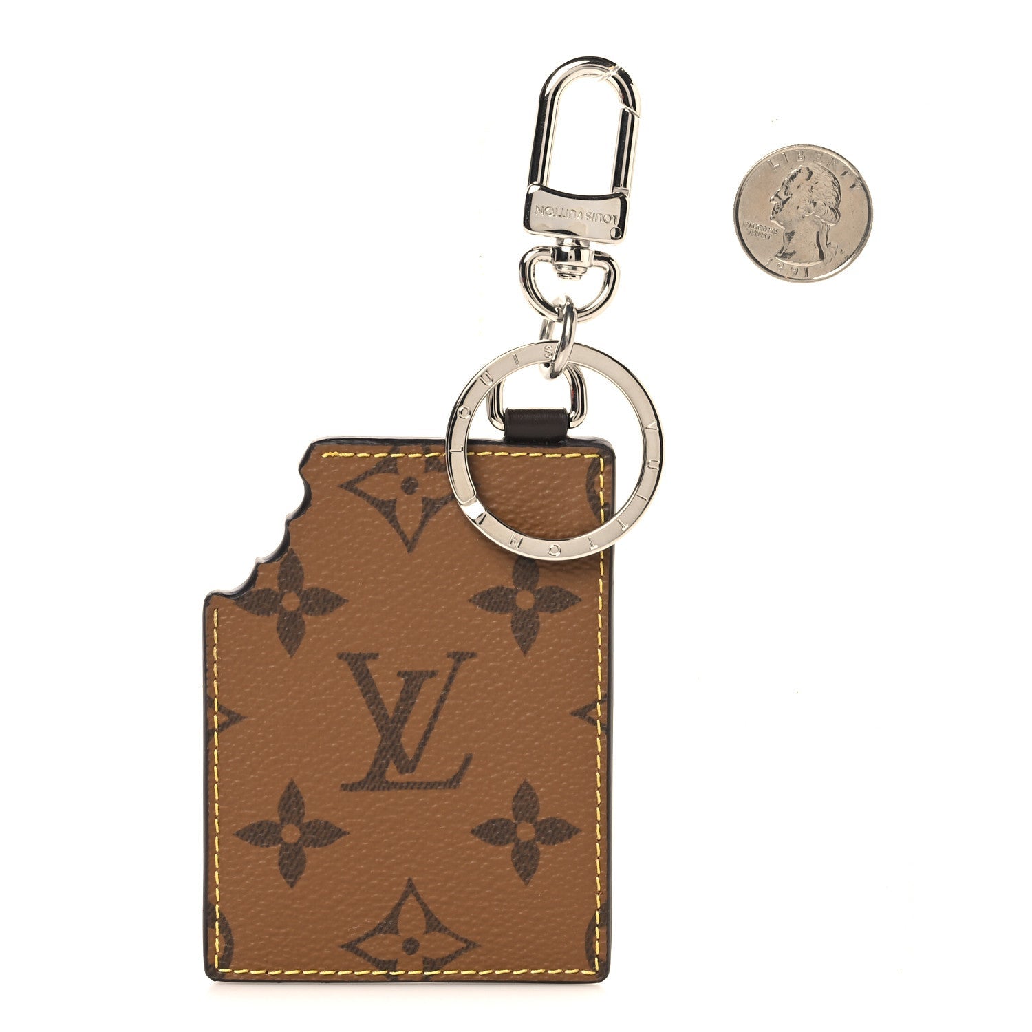Louis Vuitton Reverse Monogram LV Chocolate Bar Bag Charm Key Holder Black