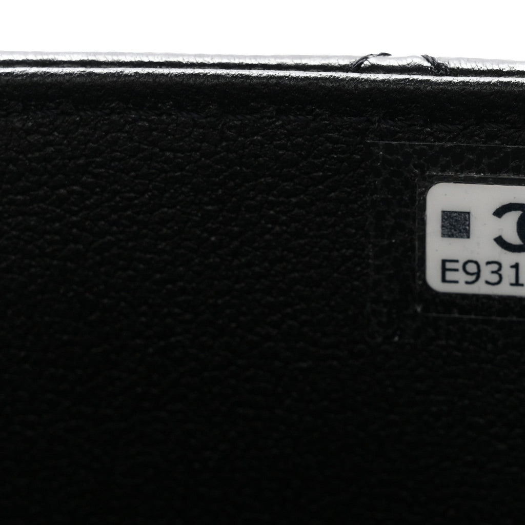 Chanel Lambskin Quilted Rectangular Phone Holder Clutch With Chain Black
