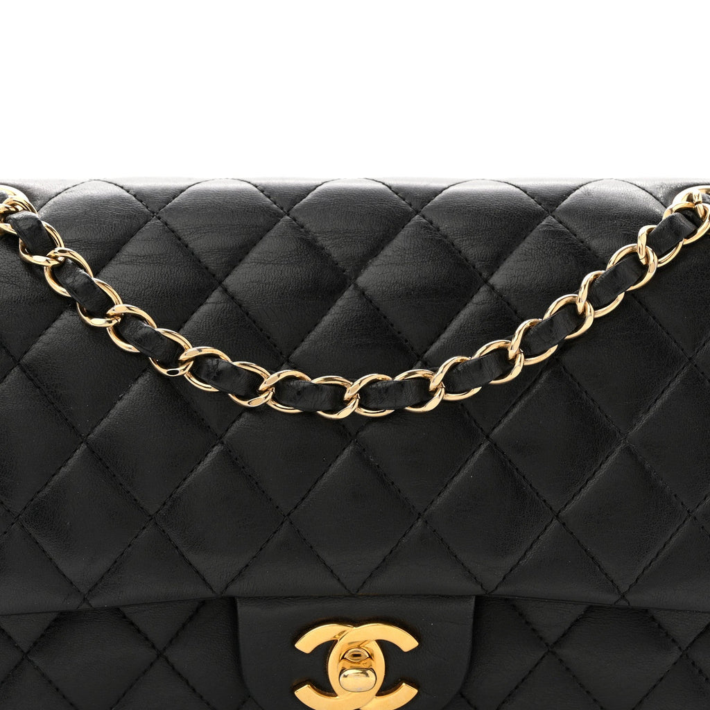 Chanel Lambskin Quilted Medium Double Flap Black