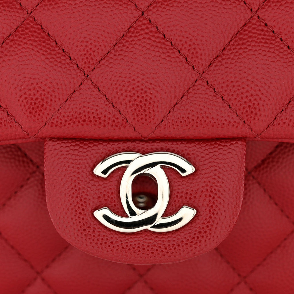 Chanel Caviar Quilted Mini Rectangular Flap Dark Red