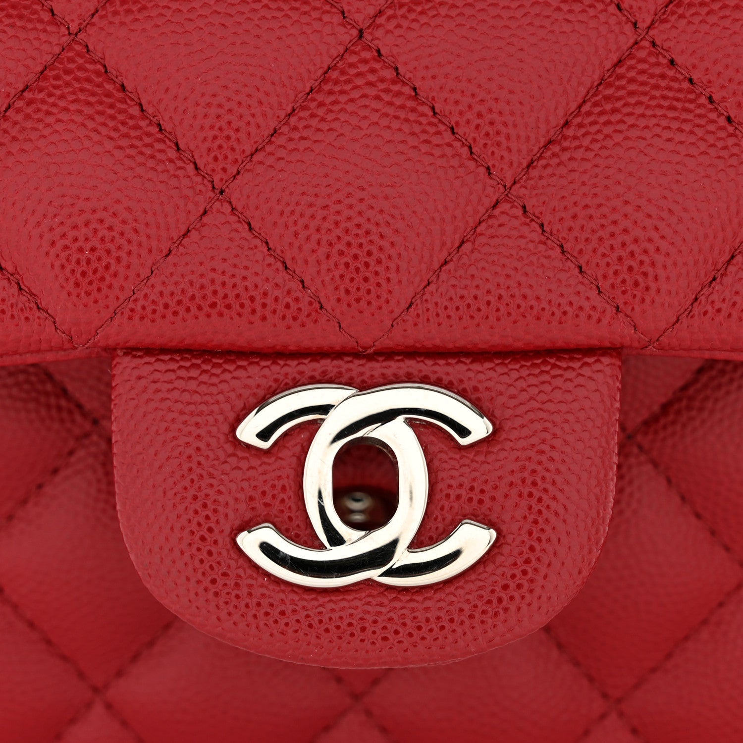 Chanel Caviar Quilted Mini Rectangular Flap Dark Red