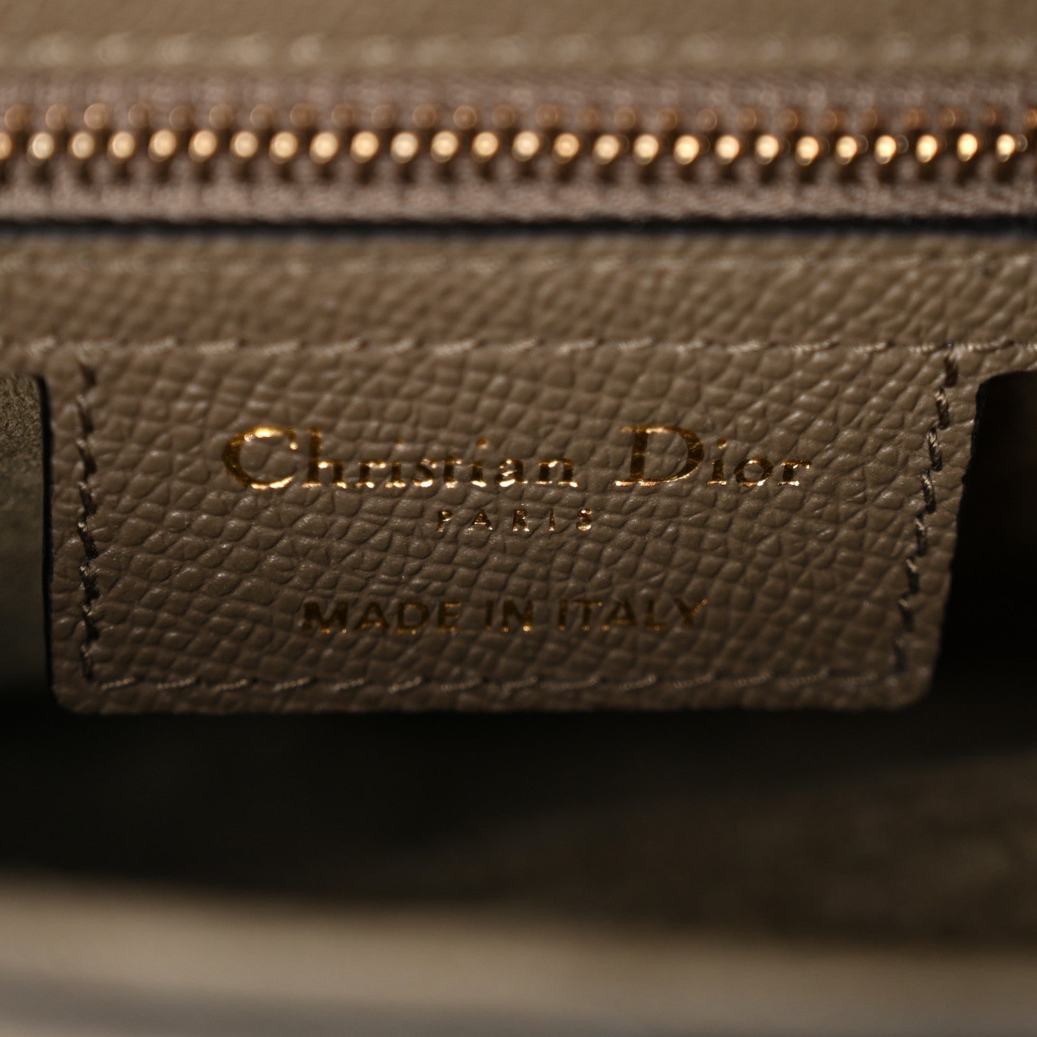 Christian Dior Grained Calfskin Saddle Bag With Strap Clay Green