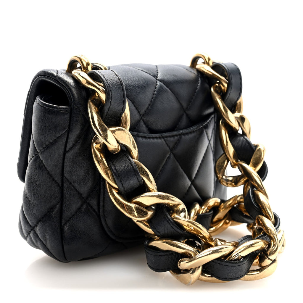 Chanel Lambskin Quilted Mini CC Funky Town Flap Black