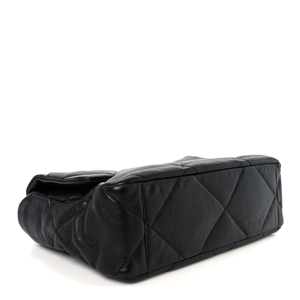 Chanel Goatskin Quilted Large Chanel 19 Flap Black