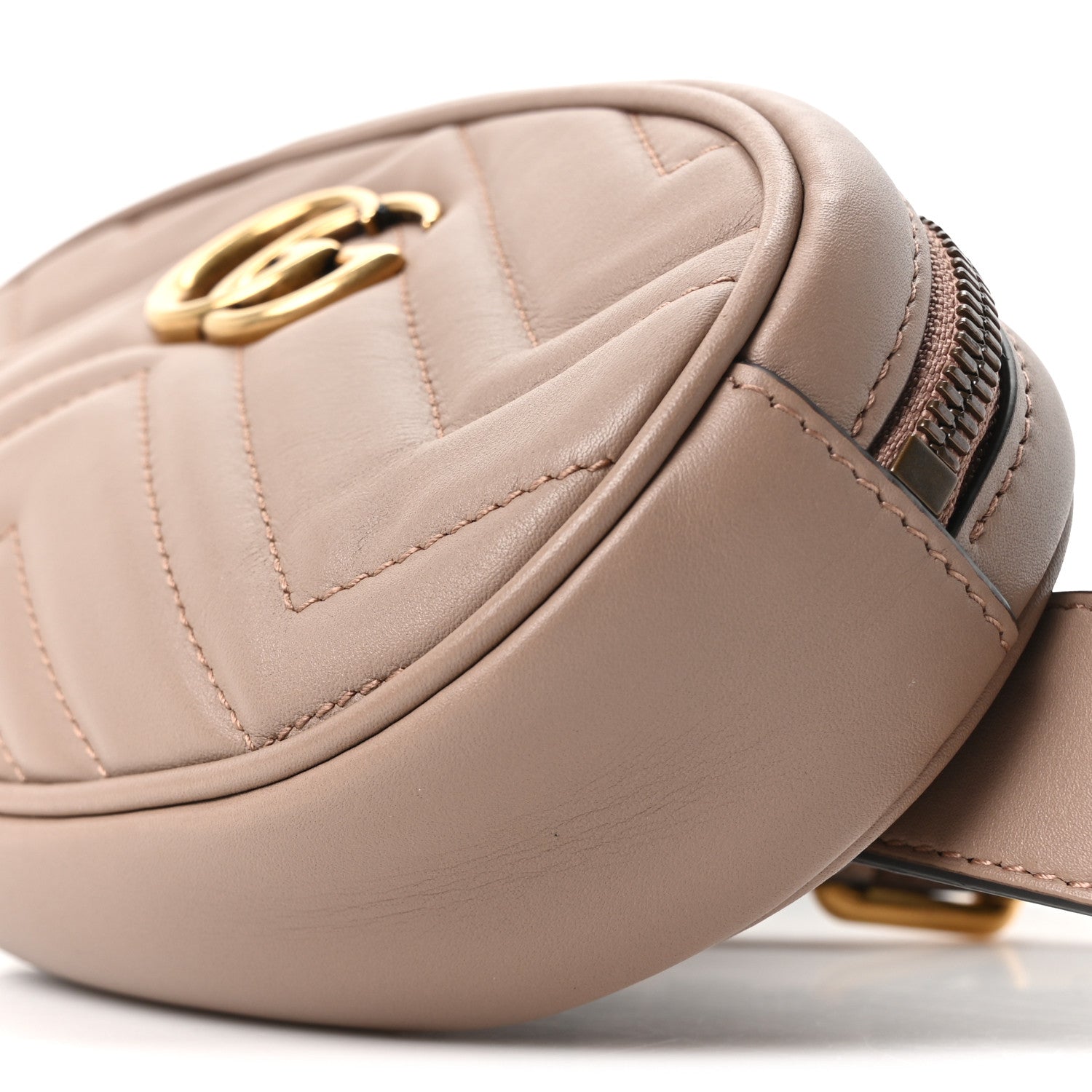 Gucci Calfskin Matelasse GG Marmont Belt Bag 85 34 Porcelain Rose