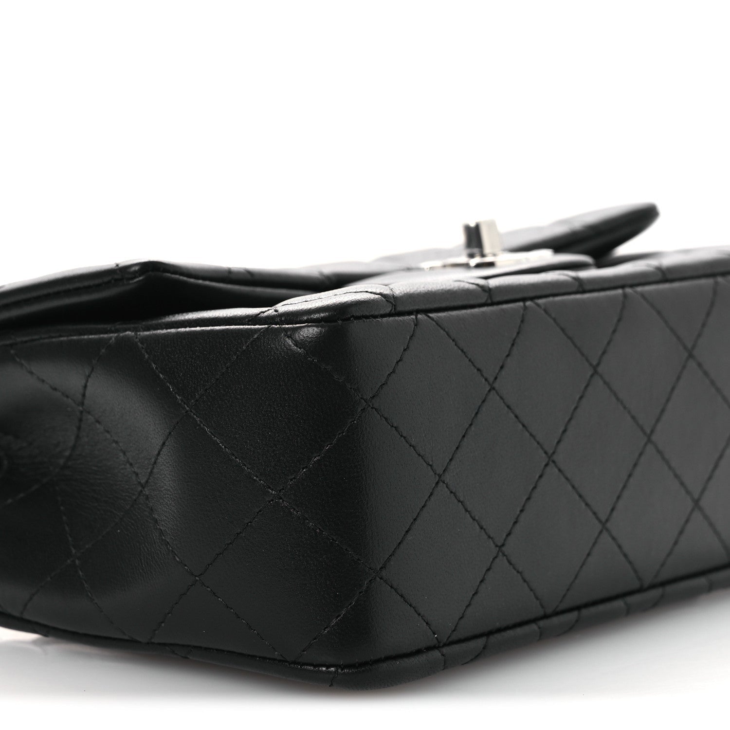 Chanel Lambskin Quilted Mini Rectangular Flap Black