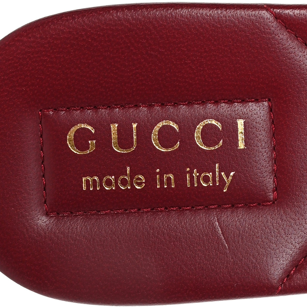 Gucci Canvas Web Womens Slide Sandals 38.5 Red Bordeaux