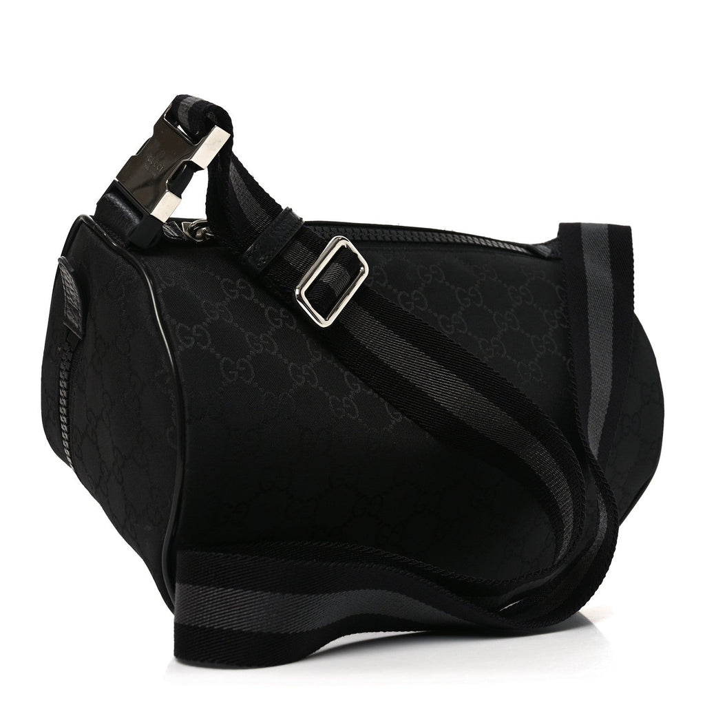 Gucci Nylon Monogram Fanny Pack Belt Bag Black
